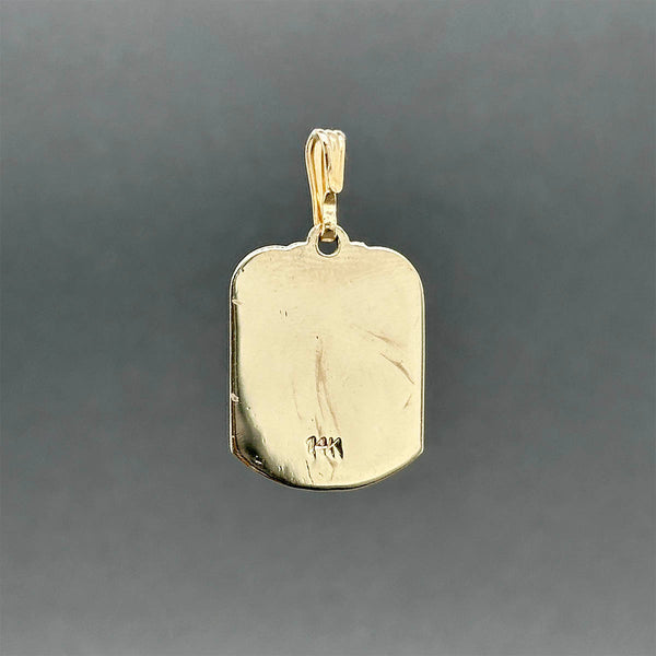 Estate 14K Y Gold Enamel 10 Commandments Pendant