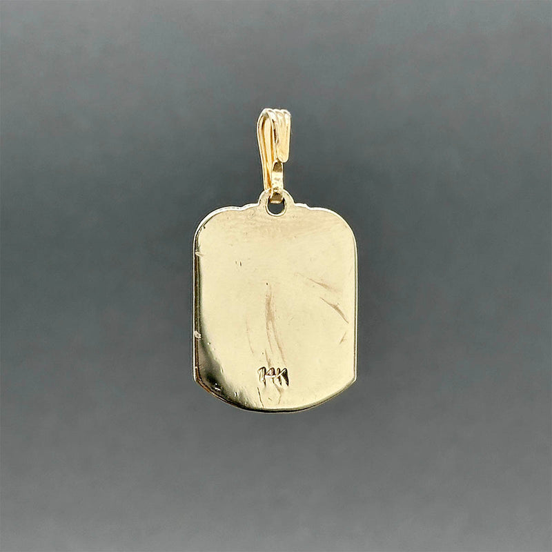Estate 14K Y Gold Enamel 10 Commandments Pendant