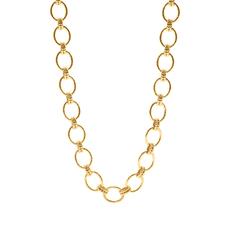 Brass YGP Cleopatra Grande Link Necklace 16"+2''