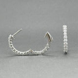 Estate 14K W Gold 0.67ctw G/SI1-2 Diamond In/Out Hoop Earrings