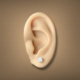 Estate 14K W Gold 0.92ctw F-G/I1 Diamond Screw Back Earrings