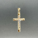 Estate 14K TT Gold 36.2mm Crucifix Pendant