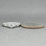 Anillo de compromiso de diamantes Estate Platinum de 0,5 quilates I/I3