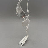 Estate SS Turquoise Feather South West Necklace