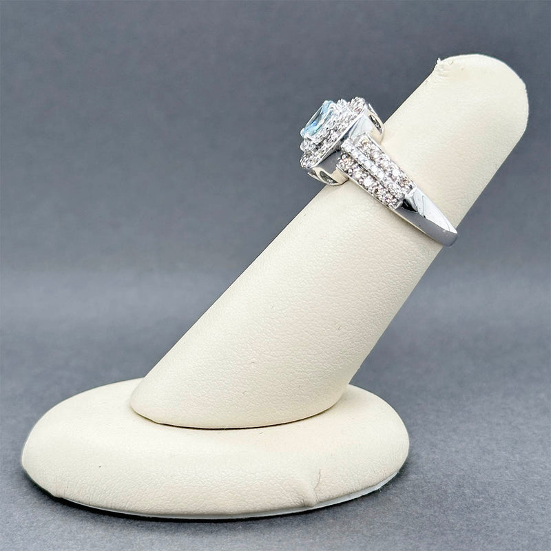 Estate Levian 14K W Gold 1.26ctw Aquamarine & Diamond Ring