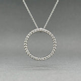 Estate 18K W Gold 0.24ctw I-J/VS2-SI1 Diamond Circle Pendant