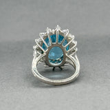Estate 14K W Gold 13.12ct Topaz & 1.12ctw G/SI1 Diamond Cocktail Ring