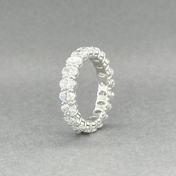 Estate 14K W Gold 2.91ctw Oval Lab-Created Diamond Eternity Ring