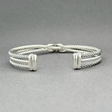 Estate David Yurman SS 0.13ctw G-H/SI1-2 Diamond Crossover Bracelet