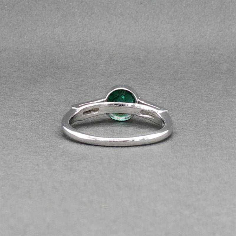 Estate Platinum 0.52ct Emerald & 0.16ctw Diamond Ring