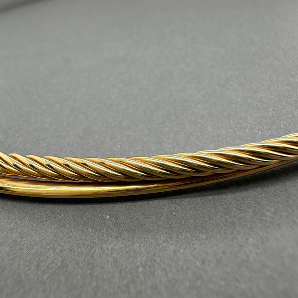 Estate David Yurman 18K Y Gold Crossover Collar Necklace