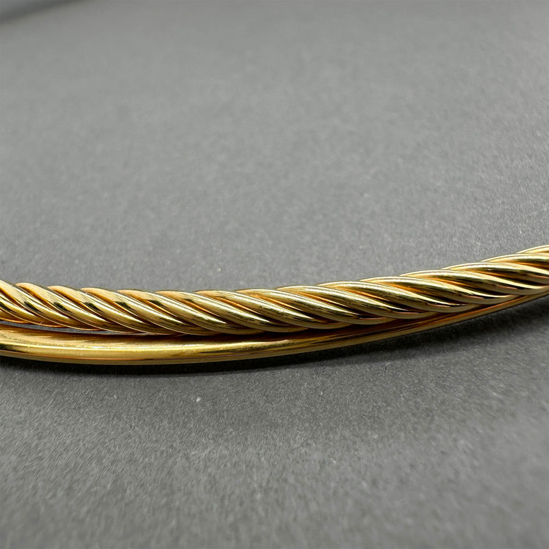 Estate David Yurman 18K Y Gold Crossover Collar Necklace