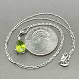 Estate 14K W Gold 2.63ct Peridot & 0.01ct Diamond Pendant