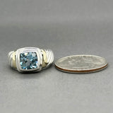 Estate David Yurman SS 14 2.39ct Blue Topaz Albion Ring