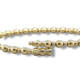 14K Y Gold Alternating  4mm and 2mm Beaded Bangle Bracelet with Lock Clasp