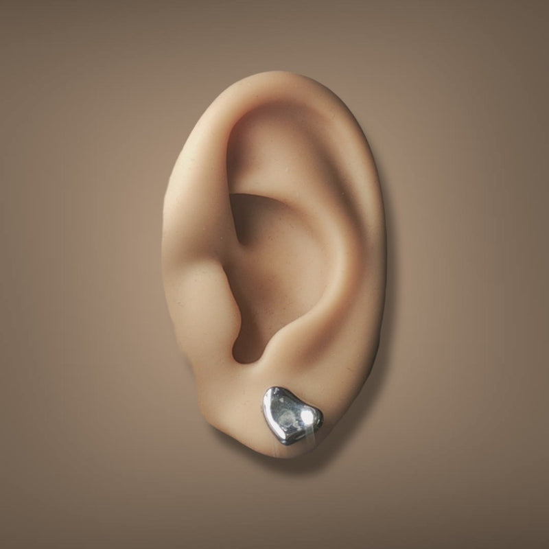 Estate Tiffany & Co. Peretti SS Full Heart Stud Earrings