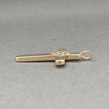Estate 14K Y Gold 34mm Floral Cross Pendant