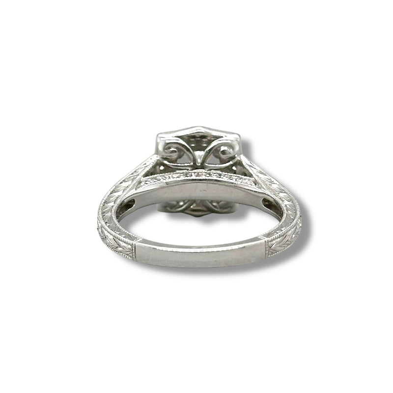 14K W Gold 0.60cttw G/VS2 Vintage Style Diamond Mounting