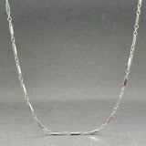 Estate 14K W Gold 1.3mm 17” Bar Link Chain