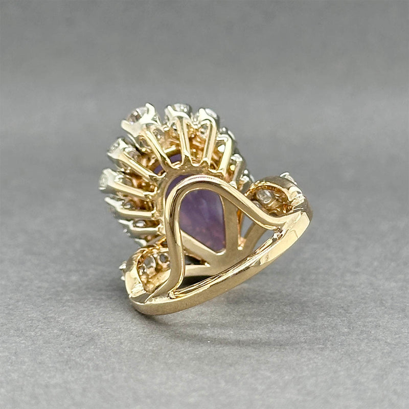 Estate 14K Y Gold 6.13ct Amethyst & 0.99ctw Diamond Ring