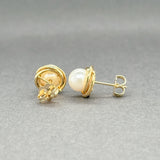 Estate 14K Y Gold Freshwater Pearl Stud Earrings