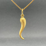 Estate 18K Y Gold Italian Horn 24” Necklace