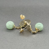 Estate 14K Y Gold Nephrite Drop Earrings