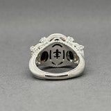 Estate Judith Ripka SS Amethyst & CZ 3 Stone Ring