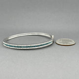 Estate 14K W Gold 2.39ctw Blue-I-J/VS2-I1 Diamond Bangle Bracelet