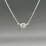 Estate 14K W Gold 0.45ct J/SI1 Diamond Solitaire Necklace