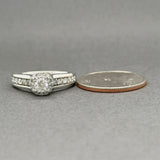 Estate 14K W Gold 0.96ctw H/I1-2 Diamond Eng. Ring