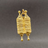 Estate 14K Y Gold Turquoise Torah Pendant