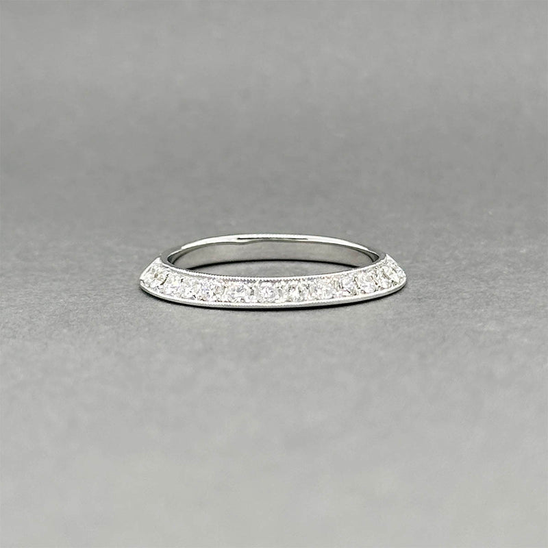 Estate 14K W Gold 0.30ctw One Sided Pave Diamond Ring