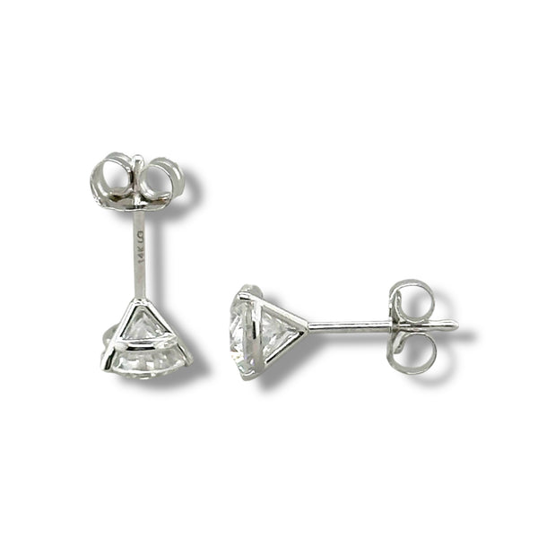 14K W Gold 1.50ctw F/VS1 Lab-Created Diamond Martini Set Earrings