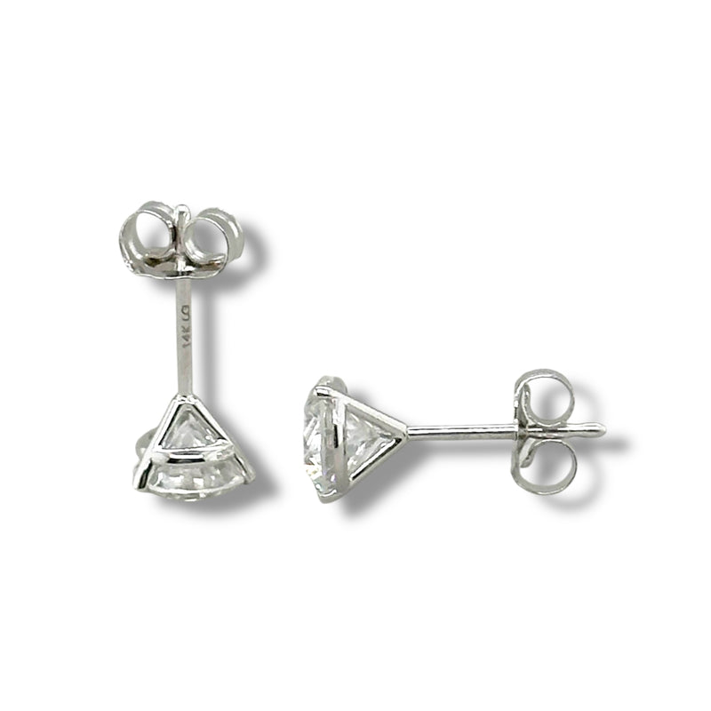 14K W Gold 1.50ctw F/VS1 Lab-Created Diamond Martini Set Earrings