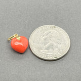 Estate 14K Y Gold Coral Heart Pendant