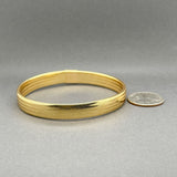 Estate 14K Y Gold Herringbone Woven Bangle Bracelet