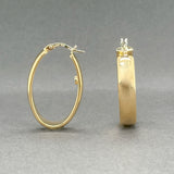 Estate 14K Y Gold 30.5mm Oval Hoop Earrings
