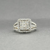 Estate 14K W Gold 1.93ctw H-I/SI1-2 Diamond Cluster Ring