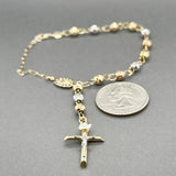 Estate 14K Tri Color Gold Rosary Bracelet