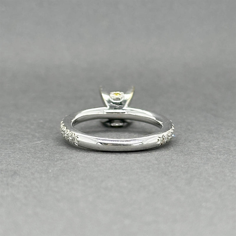 Estate 18K W Gold 0.35ctw H/SI1 & Yellow Diamond Eng. Ring Semi-Mount