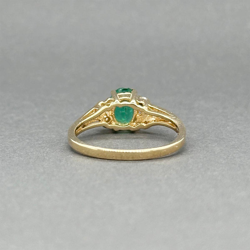 Estate 14K Y Gold 0.74ct Emerald & 0.04ctw Diamond Ring