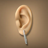 Estate 14K W Gold 1.02ctw H-I/SI2-I1 Diamond In/Out Hoop Earrings