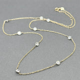 Estate 14K Y Gold 1.37ctw G-H/SI1-2 Diamond By The Yard Necklace