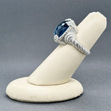 Estate Judith Ripka SS Blue Doublet CZ Ring