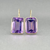 Estate 14K Y Gold 14.68ctw Amethyst Drop Earrings