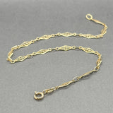 Estate 14K Y Gold Filigree Bar Link Anklet