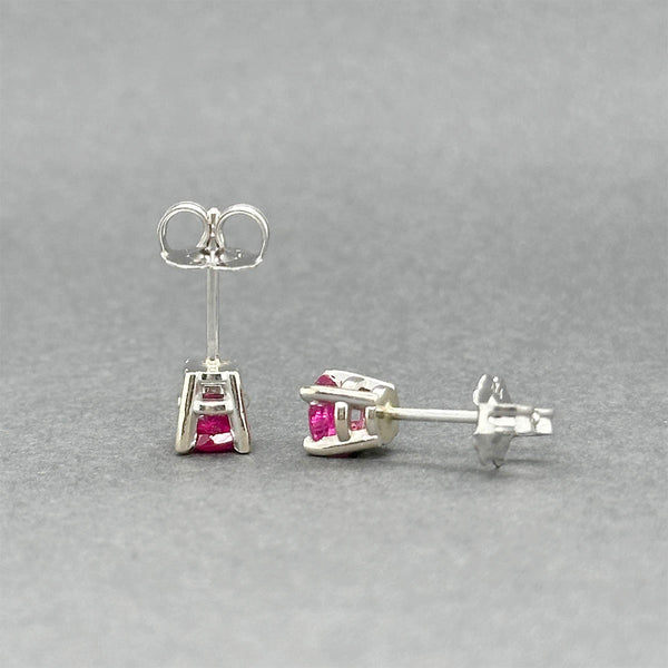 Estate 14K W Gold 0.76ctw Ruby Stud Earrings