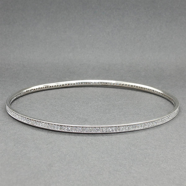 Estate 14K W Gold 1.03ctw G-H/SI2-I1 Diamond Bangle Bracelet