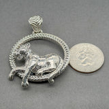 Estate Jai SS Leopard Circle Pendant